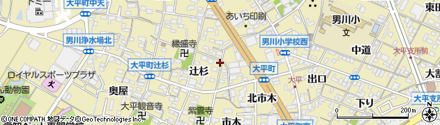 愛知県岡崎市大平町辻杉31周辺の地図