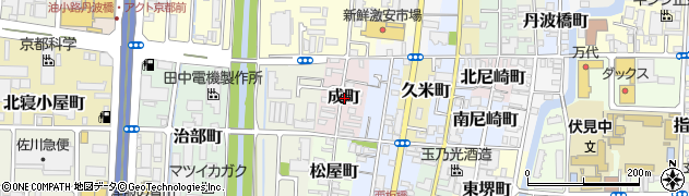 京都府京都市伏見区成町周辺の地図
