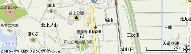 愛知県阿久比町（知多郡）卯坂（山深田）周辺の地図