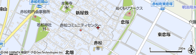 愛知県安城市赤松町新屋敷119周辺の地図