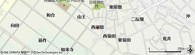 愛知県岡崎市上佐々木町（西河原）周辺の地図