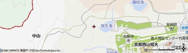 京都府長岡京市粟生（西寺山）周辺の地図