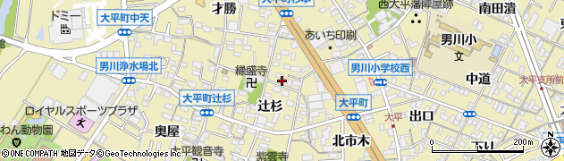 愛知県岡崎市大平町杉本23周辺の地図
