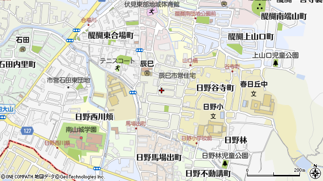〒601-1345 京都府京都市伏見区醍醐外山街道町の地図