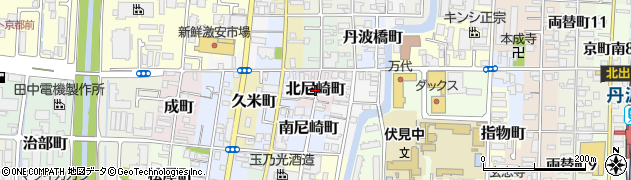 京都府京都市伏見区北尼崎町周辺の地図