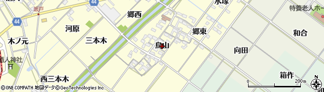 愛知県岡崎市島坂町（鳥山）周辺の地図