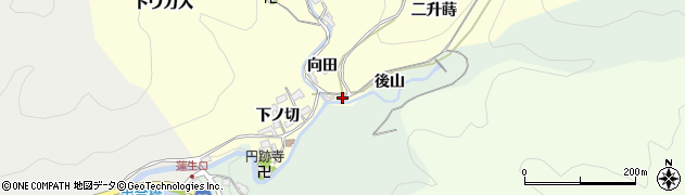 愛知県岡崎市蓬生町（向田）周辺の地図