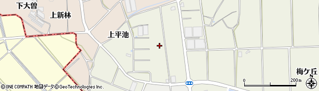 愛知県阿久比町（知多郡）卯坂（新平池）周辺の地図