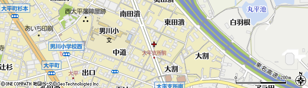 愛知県岡崎市大平町（回り戸）周辺の地図