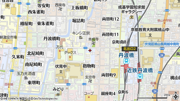 〒612-8319 京都府京都市伏見区石屋町の地図