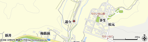 愛知県岡崎市茅原沢町（道々）周辺の地図