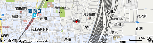 京都府向日市鶏冠井町（稲葉）周辺の地図