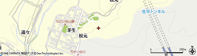 愛知県岡崎市茅原沢町（松元）周辺の地図