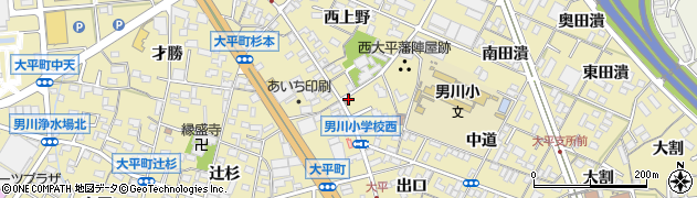 岡崎大平郵便局周辺の地図