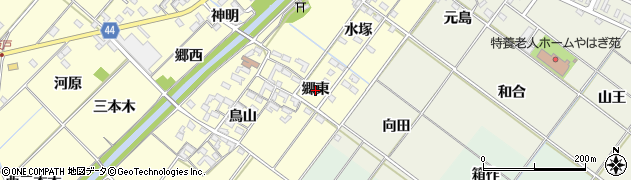 愛知県岡崎市島坂町（郷東）周辺の地図