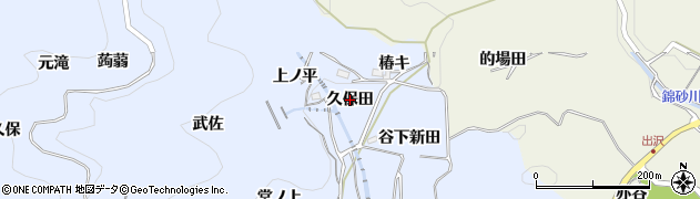 愛知県新城市浅谷（久保田）周辺の地図
