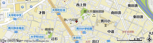 愛知県岡崎市大平町岡田29周辺の地図