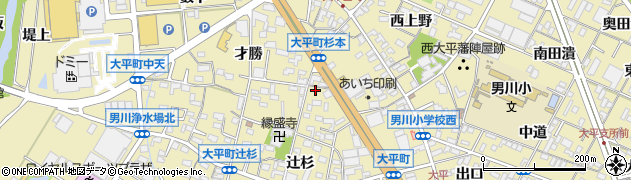 愛知県岡崎市大平町杉本周辺の地図