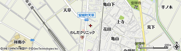 愛知県安城市安城町亀山下34周辺の地図