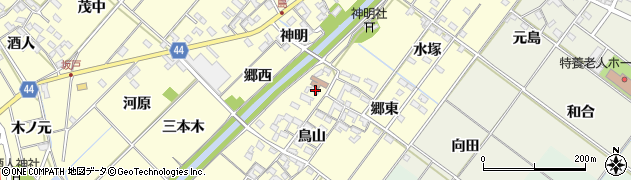 愛知県岡崎市島坂町鳥山9周辺の地図