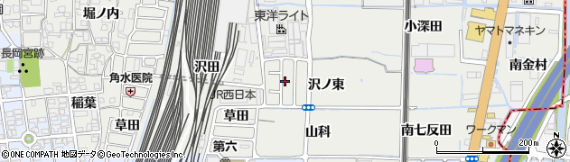 京都府向日市鶏冠井町（沢ノ東）周辺の地図