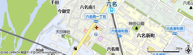 愛知県岡崎市六名南周辺の地図