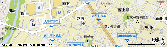 愛知県岡崎市大平町（才勝）周辺の地図