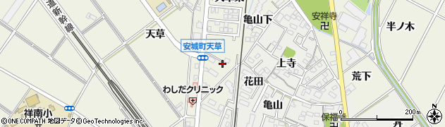 愛知県安城市安城町亀山下43周辺の地図