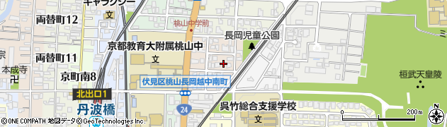 京都府京都市伏見区桃山長岡越中南町周辺の地図