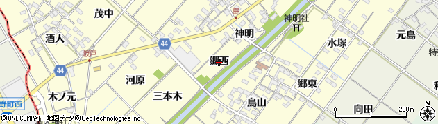 愛知県岡崎市島坂町（郷西）周辺の地図