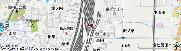 京都府向日市鶏冠井町（沢田）周辺の地図