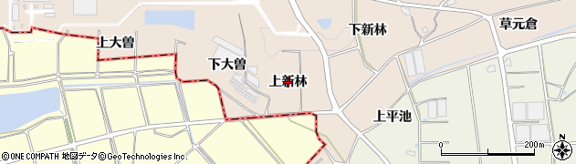 愛知県阿久比町（知多郡）草木（上新林）周辺の地図