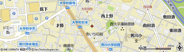 愛知県岡崎市大平町岡田36周辺の地図