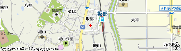 愛知県阿久比町（知多郡）卯坂（坂部）周辺の地図