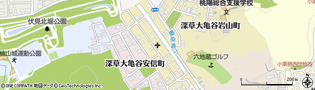 京都府京都市伏見区深草大亀谷東安信町67周辺の地図