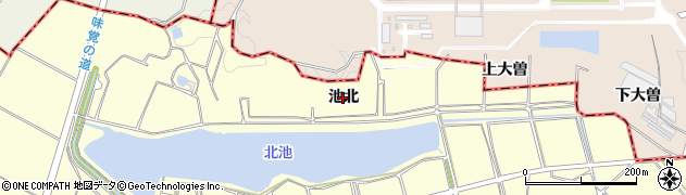 愛知県常滑市矢田（池北）周辺の地図