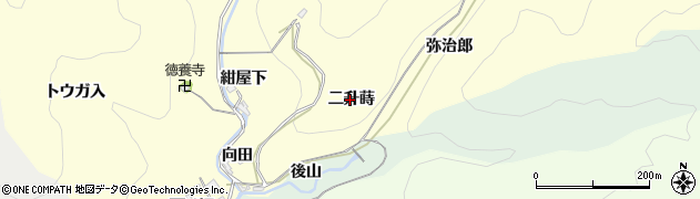 愛知県岡崎市蓬生町（二升蒔）周辺の地図