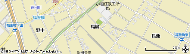 愛知県安城市福釜町（馬場）周辺の地図