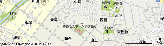 愛知県岡崎市上佐々木町（大官）周辺の地図