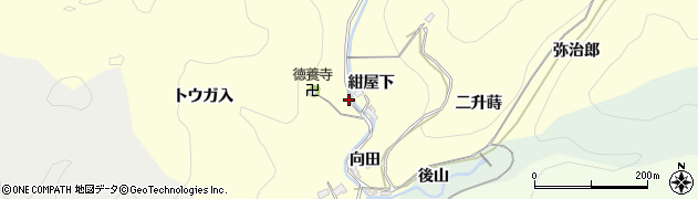 愛知県岡崎市蓬生町日向田周辺の地図