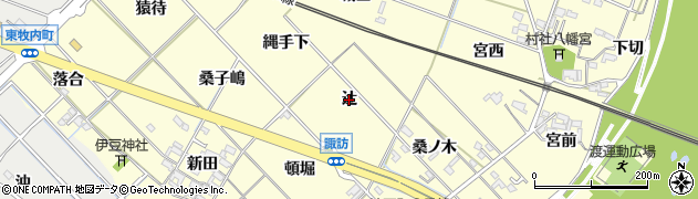 愛知県岡崎市渡町（辻）周辺の地図