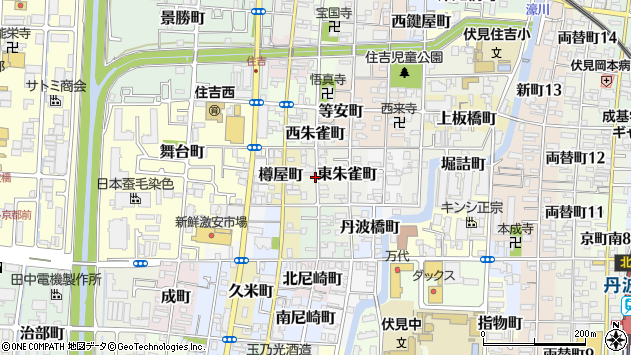 〒612-8333 京都府京都市伏見区白銀町の地図