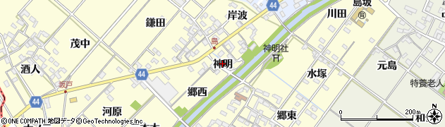 愛知県岡崎市島坂町（神明）周辺の地図