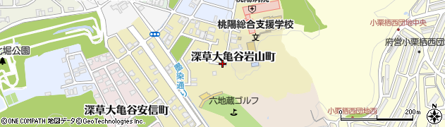 京都府京都市伏見区深草大亀谷岩山町周辺の地図