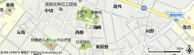 愛知県岡崎市上佐々木町（蓮池）周辺の地図