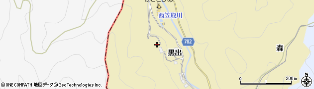 京都府宇治市西笠取（黒出原）周辺の地図