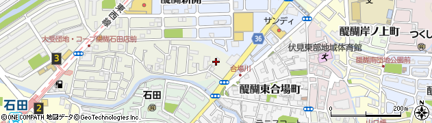 京都府京都市伏見区石田大受町1周辺の地図
