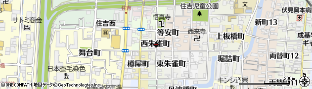 京都府京都市伏見区西朱雀町周辺の地図