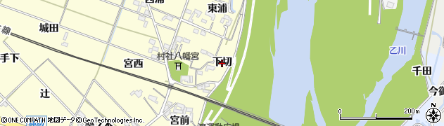 愛知県岡崎市渡町（下切）周辺の地図