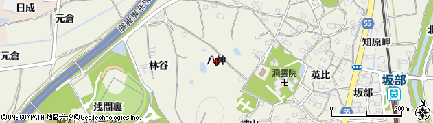 愛知県阿久比町（知多郡）卯坂（八神）周辺の地図